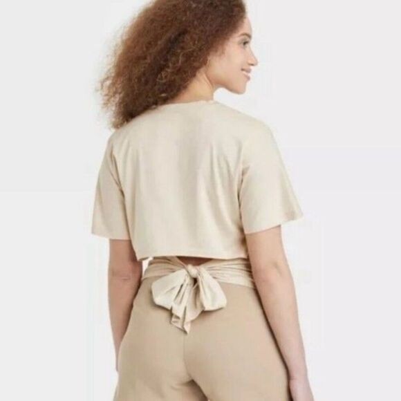 a new day Tops - A New Day Tie Back Tee in White Size Large